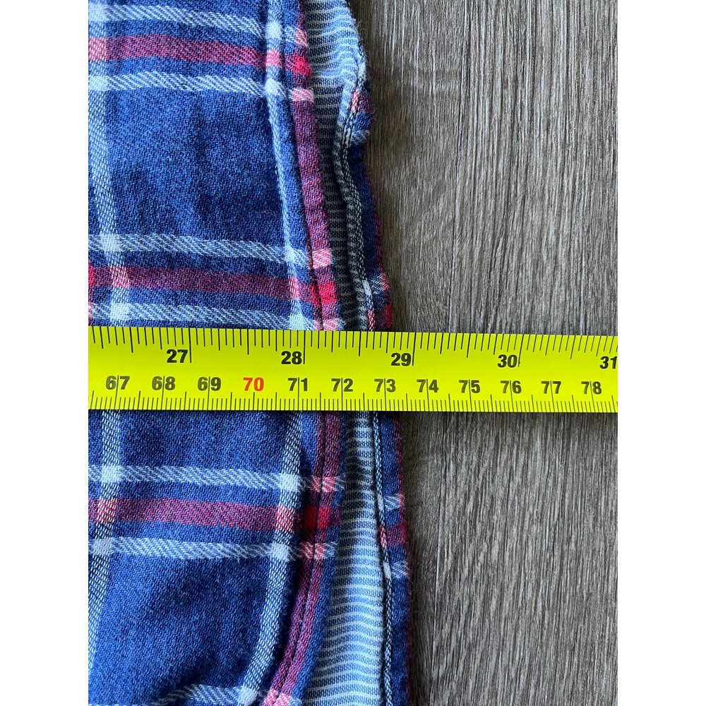 UNTUCKit Casual Western Plaid Cotton Flannel Red & Blue Button Up Blouse Sz 18 - Picture 9 of 9